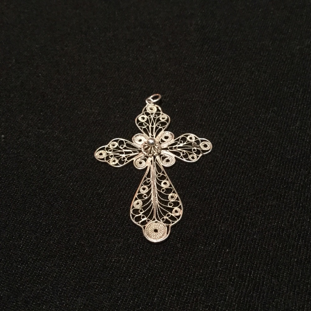 Silver filigree cross
